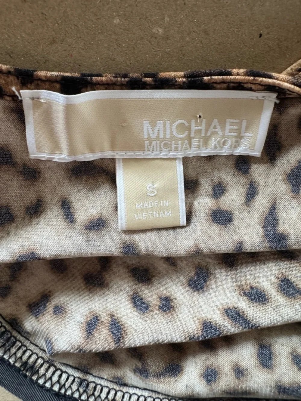Michael Kors‎ Leopard Print Logo Plate Faux Wrap Dress